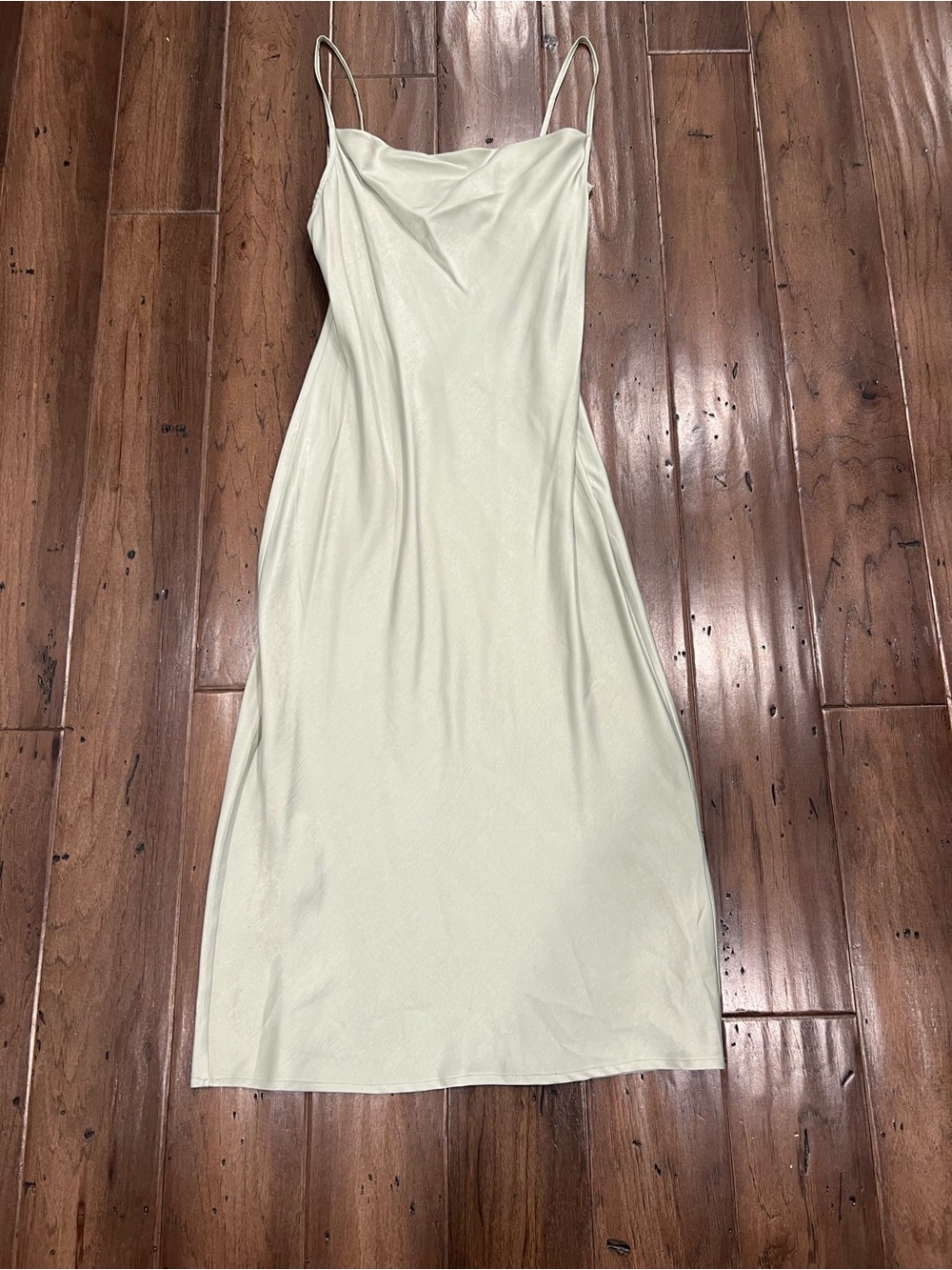 Lulu's Mint Cowl Neck Midi Slip Dress